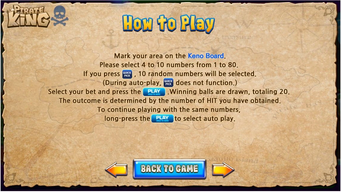 Pirate King · Guide screen 3