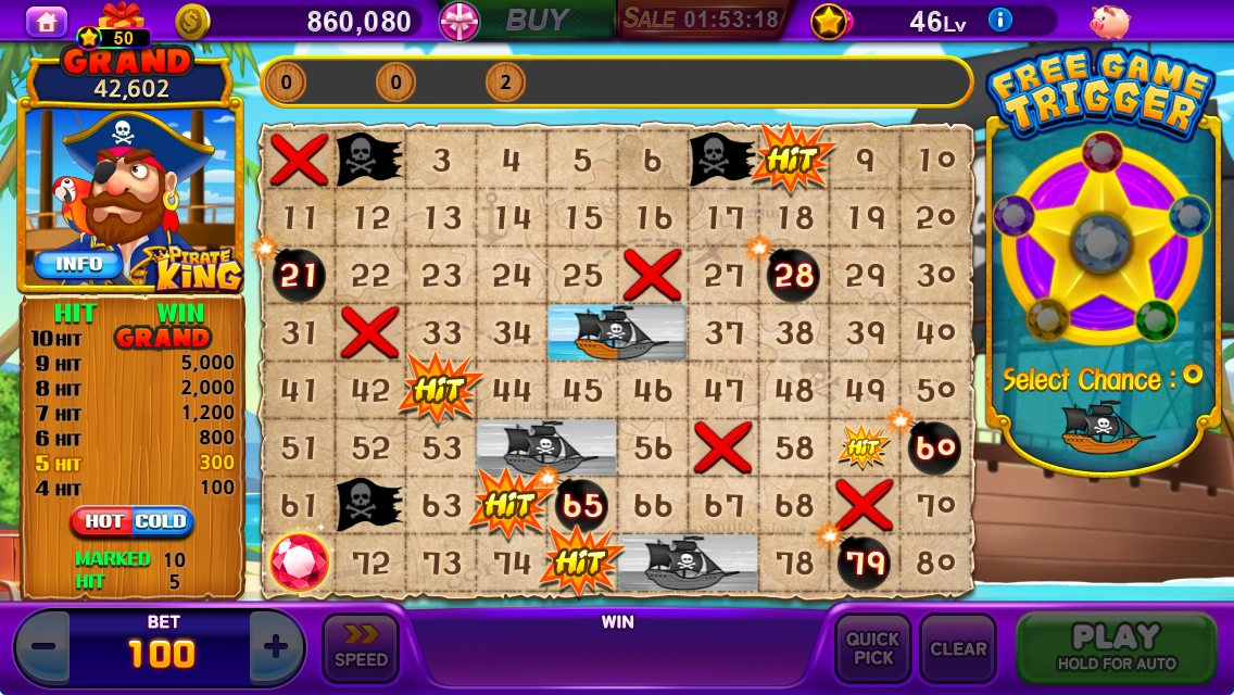 Pirate King · Drawn balls and hits