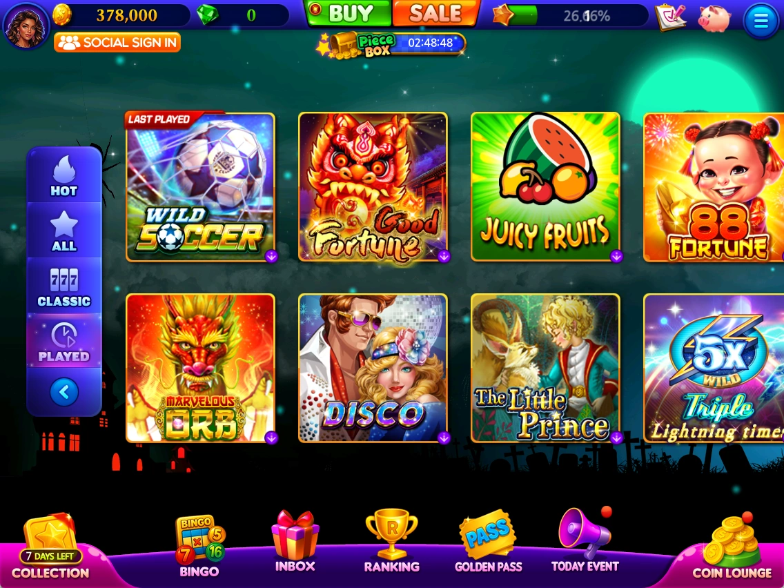 PLAYED · Recent slots
