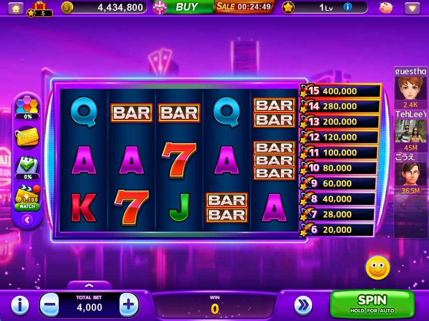 SHOOTING STAR · TOTAL BET, WIN, SPIN and information button