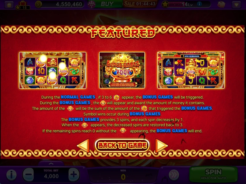 GOLDEN POT · Bonus game
