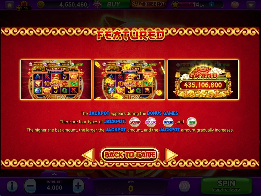 GOLDEN POT · Jackpot types