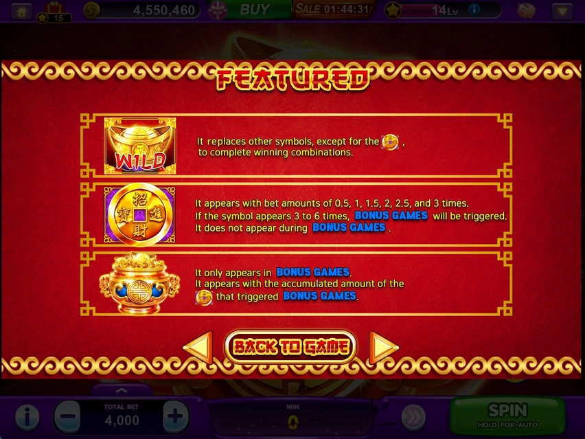 GOLDEN POT · Special symbols