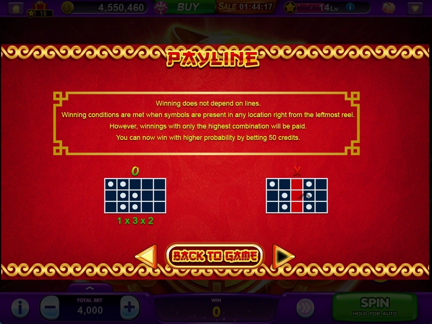 GOLDEN POT · Winning combinations from the leftmost reel