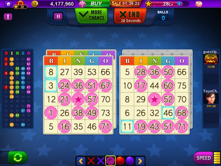 Bingo · MORE CHANCE and END